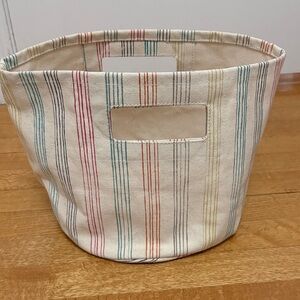 Striped Fabric Storage Basket
